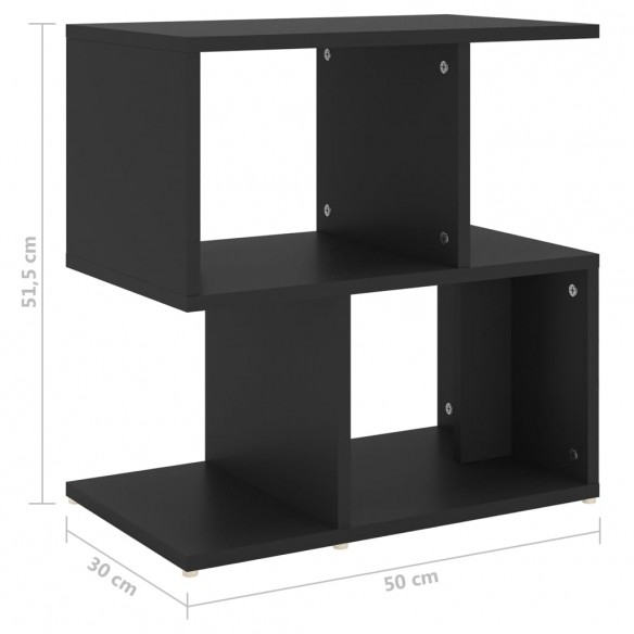 Tables de chevet 2 pcs Noir 50x30x51,5 cm Aggloméré