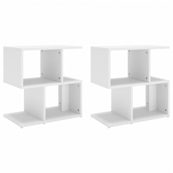 Tables de chevet 2 pcs Blanc 50x30x51,5 cm Aggloméré