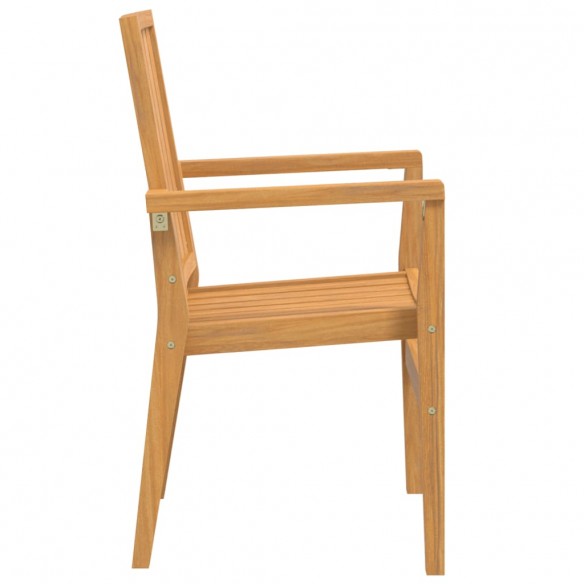 Chaises de jardin empilables lot de 6 56,5x57,5x91 cm bois teck