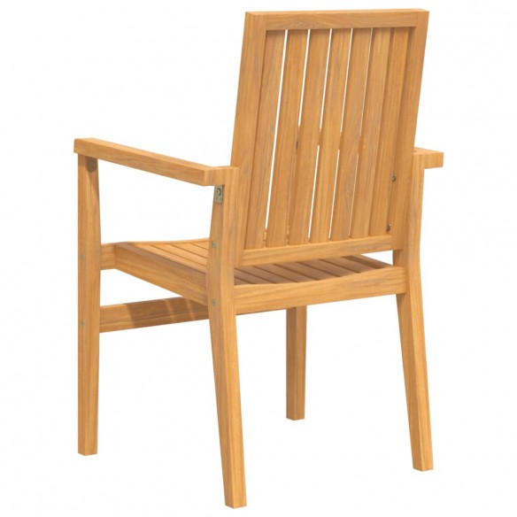 Chaises de jardin empilables lot de 6 56,5x57,5x91 cm bois teck