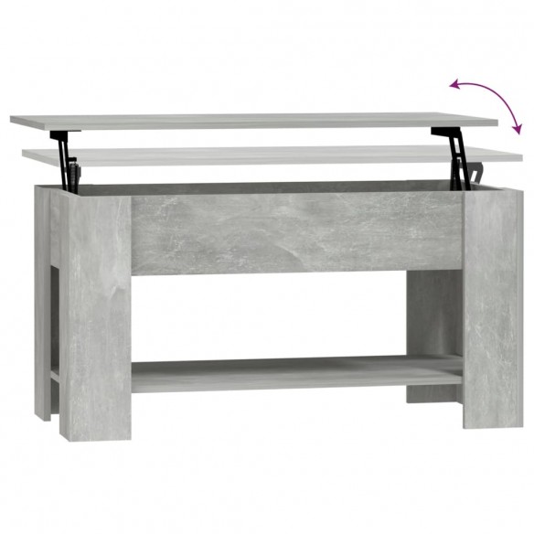 Table basse Gris béton 101x49x52 cm Bois d'ingénierie