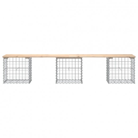 Banc de jardin design de gabion 203x44x42 cm bois massif de pin