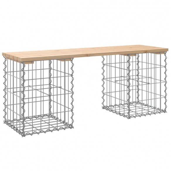 Banc de jardin design de gabion 103x31x42 cm bois massif de pin