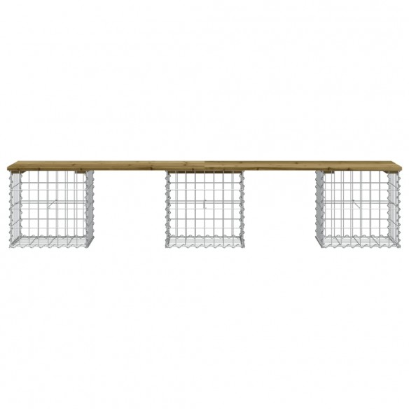 Banc de jardin design gabion 203x44x42 cm bois de pin imprégné