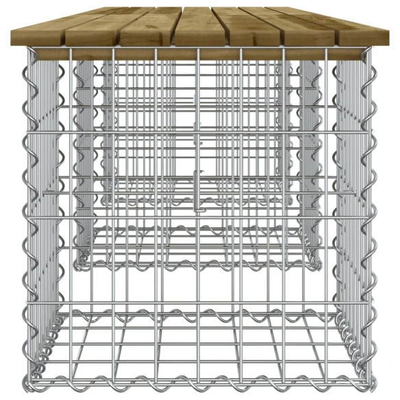 Banc de jardin design gabion 203x44x42 cm bois de pin imprégné