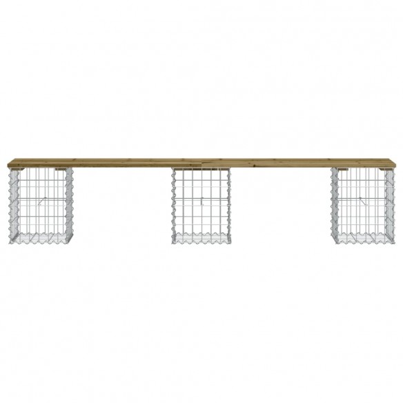 Banc de jardin design gabion 203x31x42 cm bois de pin imprégné