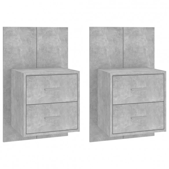 Tables de chevet murales 2 pcs Gris béton