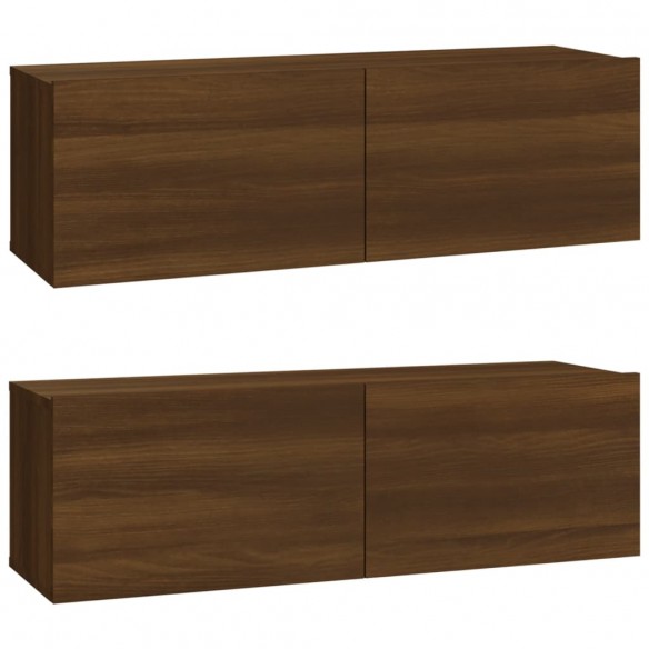 Meubles TV 2 pcs Chêne marron 100x30x30 cm Bois d'ingénierie