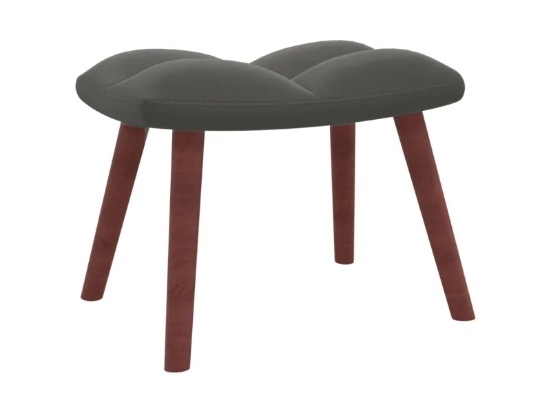 Chaise de relaxation avec repose-pied Gris foncé Velours