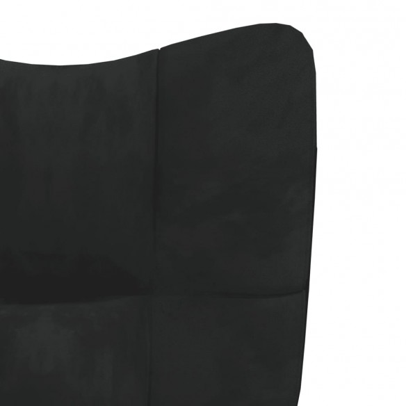 Chaise de relaxation avec repose-pied Noir Velours