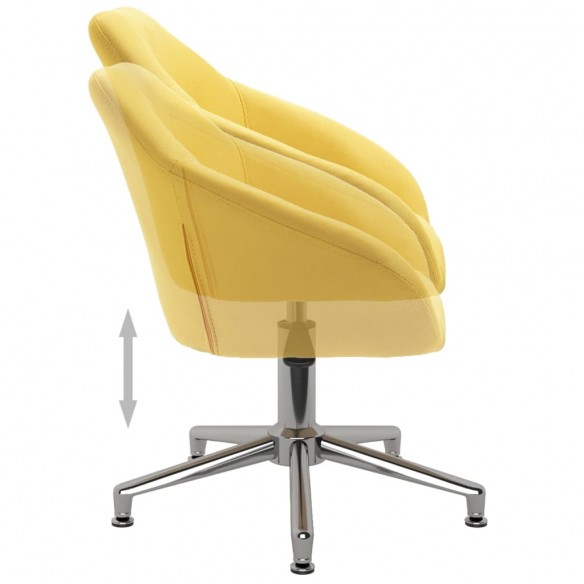 Chaise pivotante de salle à manger Jaune Tissu