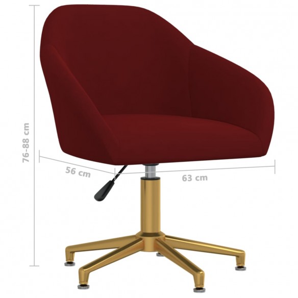 Chaise pivotante de salle à manger Rouge bordeaux Velours