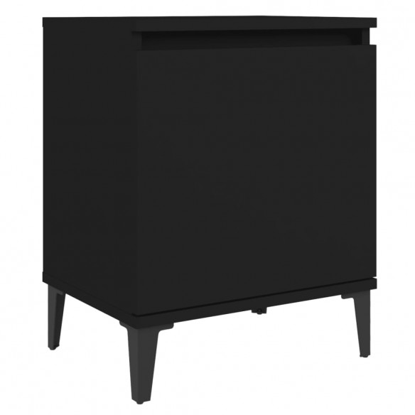 Tables de chevet avec pieds en métal 2 pcs Noir 40x30x50 cm