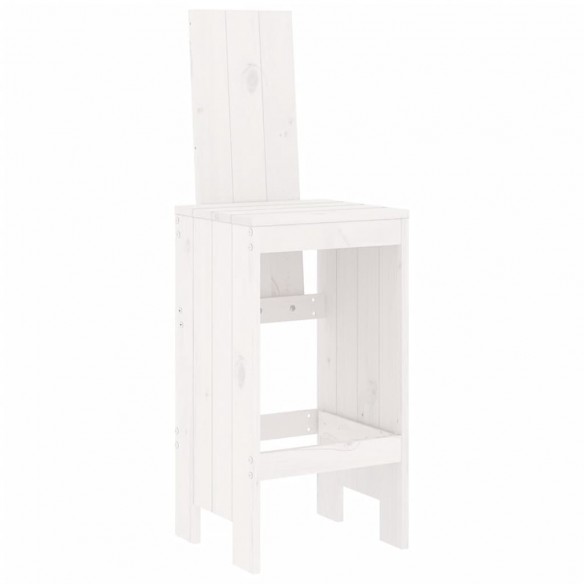 Tabourets de bar 2 pcs blanc 40x42x120 cm bois massif de pin