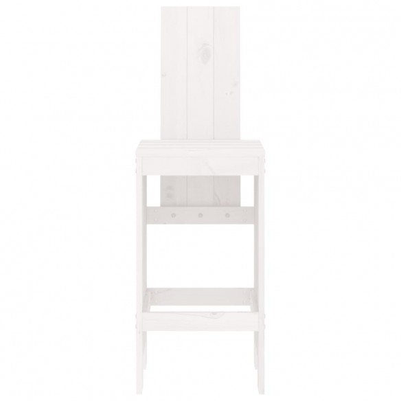 Tabourets de bar 2 pcs blanc 40x42x120 cm bois massif de pin