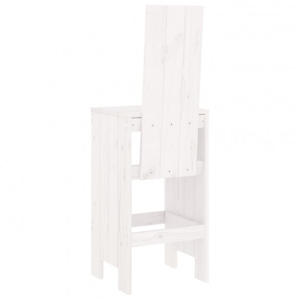 Tabourets de bar 2 pcs blanc 40x42x120 cm bois massif de pin