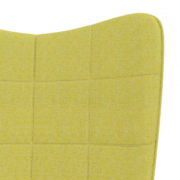 Chaise à bascule avec tabouret Vert Tissu