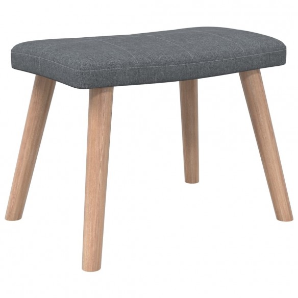 Chaise de relaxation avec tabouret Gris foncé Tissu