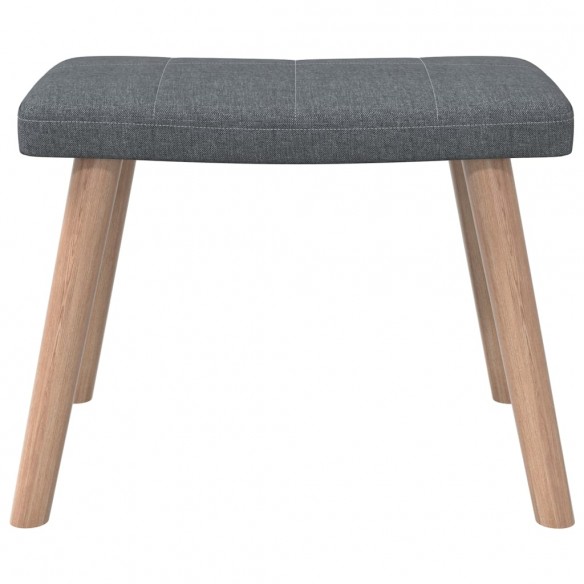 Chaise de relaxation avec tabouret Gris foncé Tissu