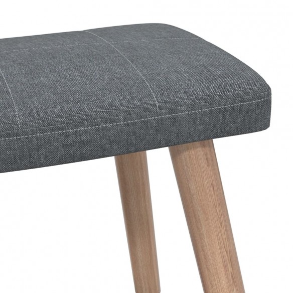 Chaise de relaxation avec tabouret Gris foncé Tissu