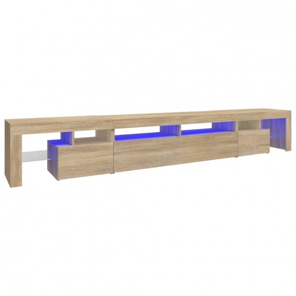 Meuble TV avec lumières LED Chêne sonoma 260x36,5x40 cm