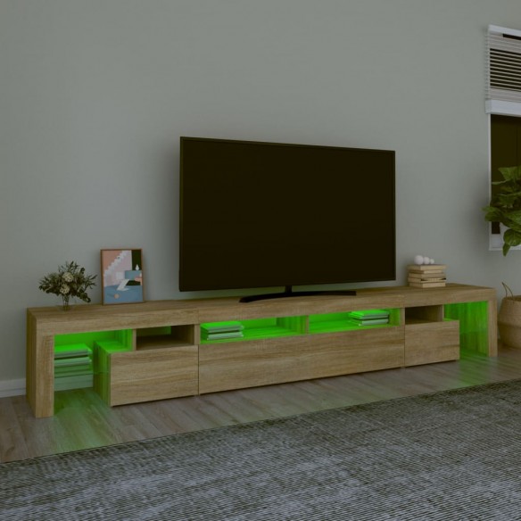 Meuble TV avec lumières LED Chêne sonoma 260x36,5x40 cm