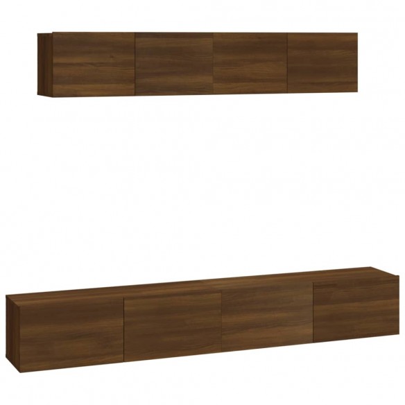 Ensemble de meubles TV 4 pcs Chêne marron Bois d'ingénierie