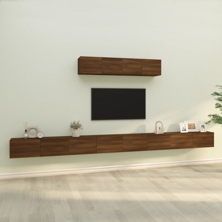 Ensemble de meubles TV 6 pcs Chêne marron Bois d'ingénierie