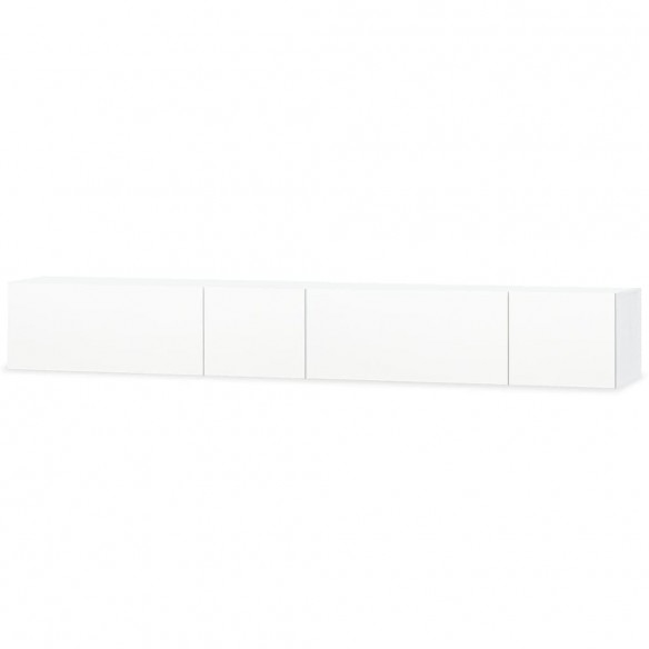 Meuble TV 2 pcs Aggloméré 120 x 40 x 34 cm Blanc brillant