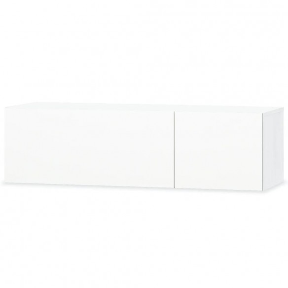 Meuble TV 2 pcs Aggloméré 120 x 40 x 34 cm Blanc brillant