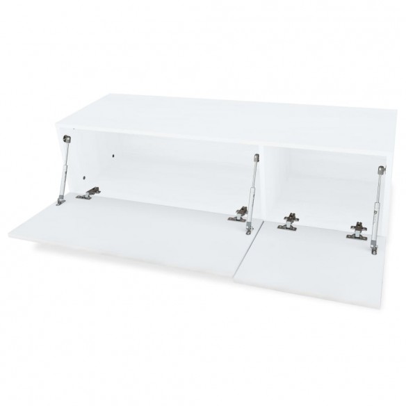 Meuble TV 2 pcs Aggloméré 120 x 40 x 34 cm Blanc brillant