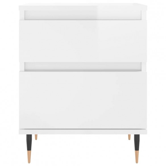 Tables de chevet 2 pcs blanc brillant 40x35x50 cm