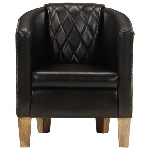 Fauteuil cabriolet noir cuir véritable