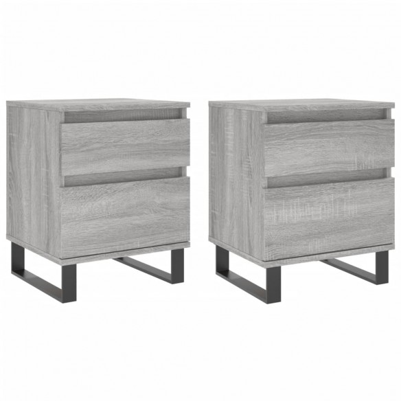 Tables de chevet 2 pcs sonoma gris 40x35x50 cm bois ingénierie