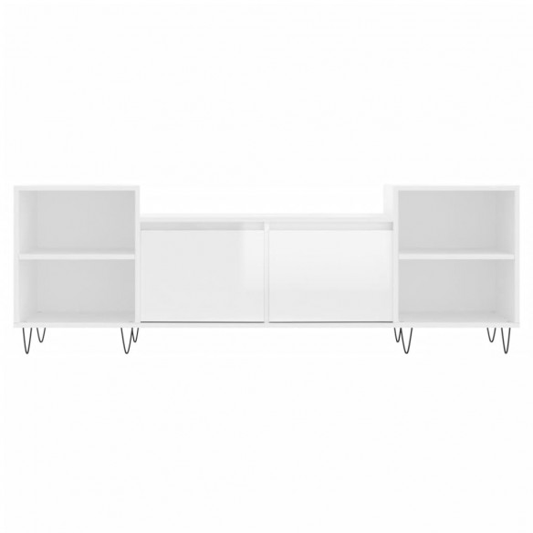 Meuble TV Blanc brillant 160x35x55 cm Bois d'ingénierie