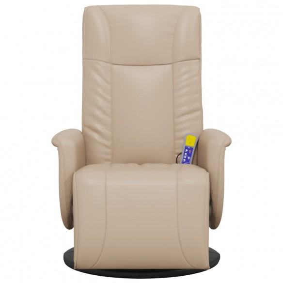 Fauteuil inclinable de massage repose-pieds cappuccino