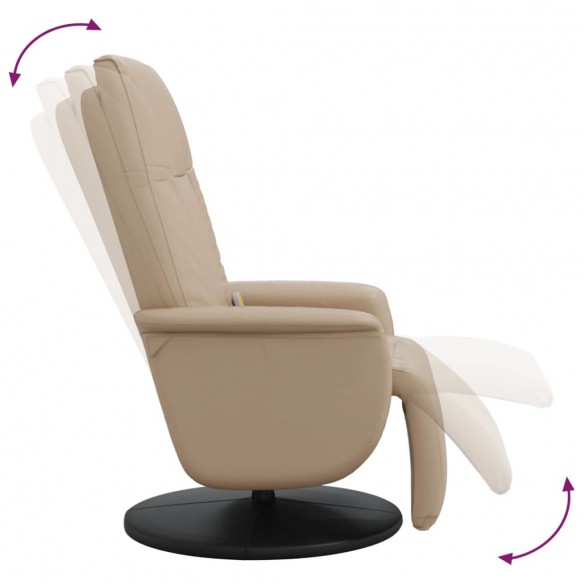 Fauteuil inclinable de massage repose-pieds cappuccino