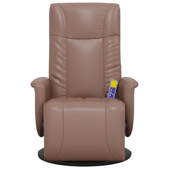 Fauteuil inclinable de massage repose-pieds marron similicuir