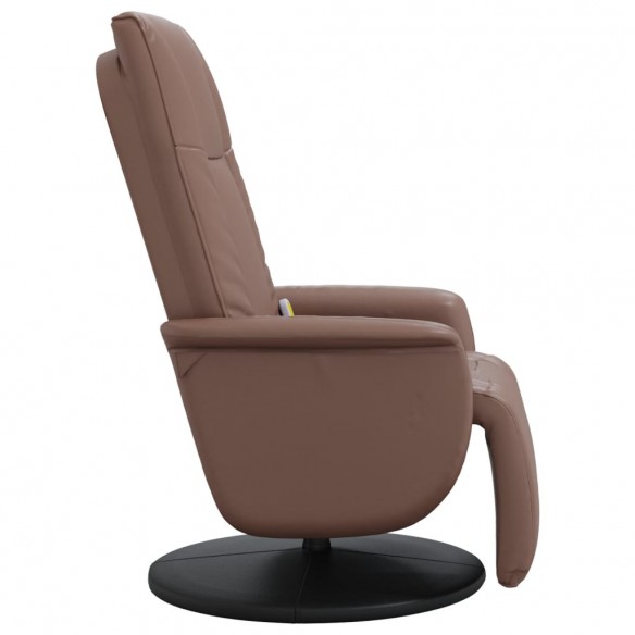 Fauteuil inclinable de massage repose-pieds marron similicuir