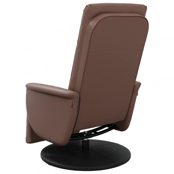 Fauteuil inclinable de massage repose-pieds marron similicuir