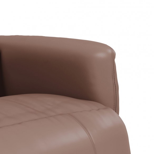 Fauteuil inclinable de massage repose-pieds marron similicuir