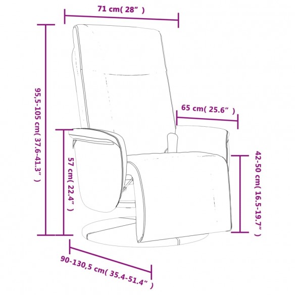 Fauteuil inclinable de massage repose-pieds marron similicuir