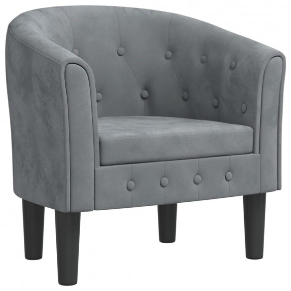 Fauteuil cabriolet gris foncé velours