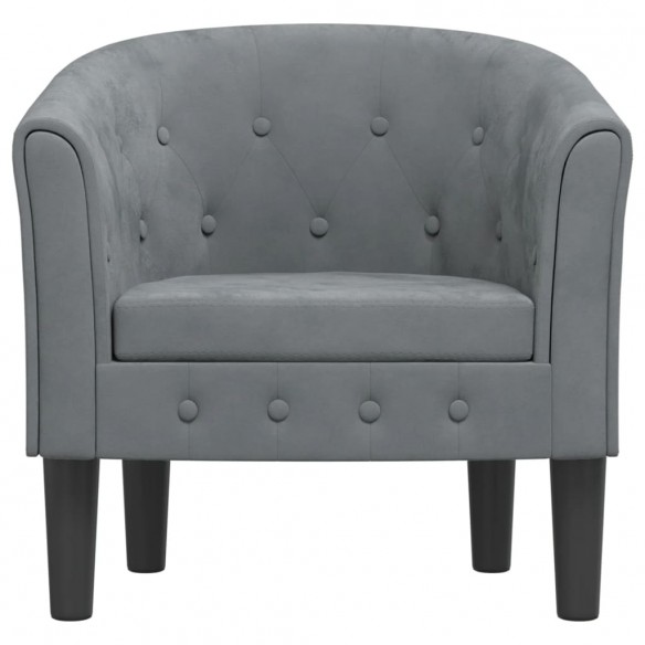 Fauteuil cabriolet gris foncé velours