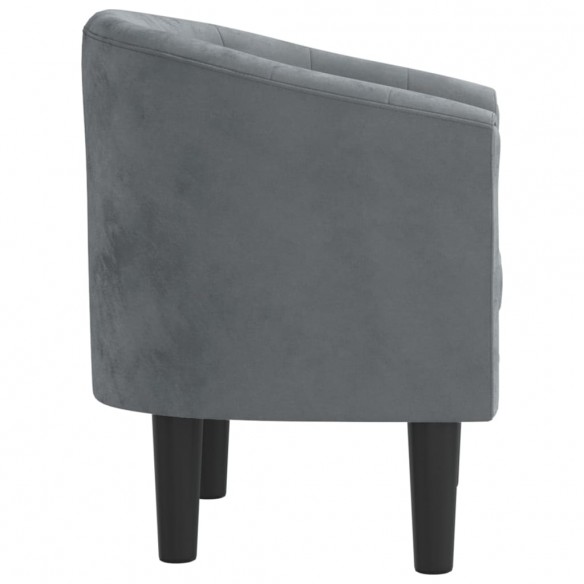 Fauteuil cabriolet gris foncé velours