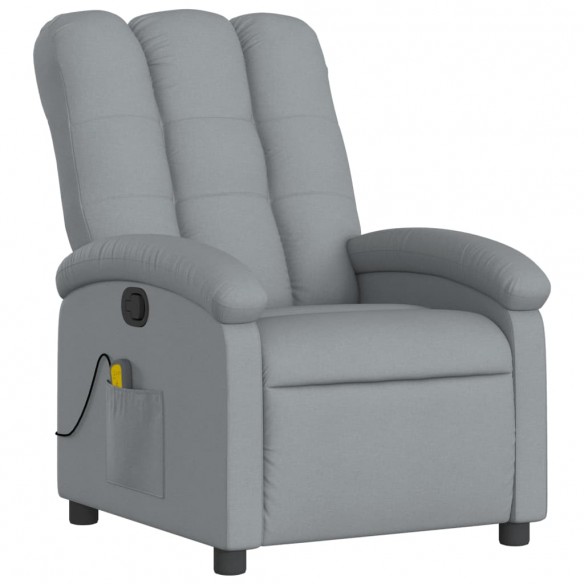 Fauteuil de massage inclinable Gris clair Tissu