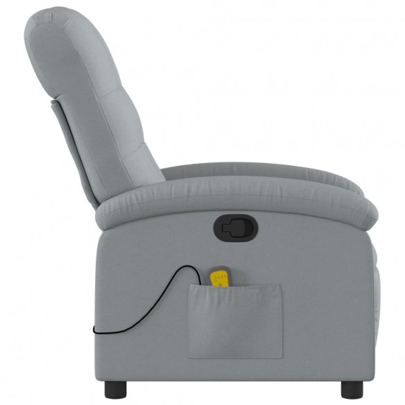 Fauteuil de massage inclinable Gris clair Tissu