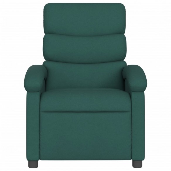 Fauteuil de massage inclinable Vert foncé Tissu