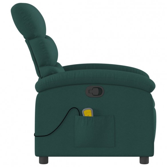 Fauteuil de massage inclinable Vert foncé Tissu