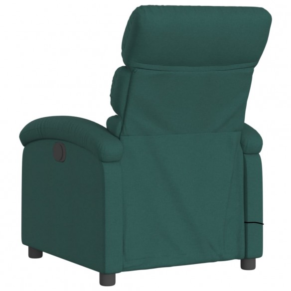 Fauteuil de massage inclinable Vert foncé Tissu